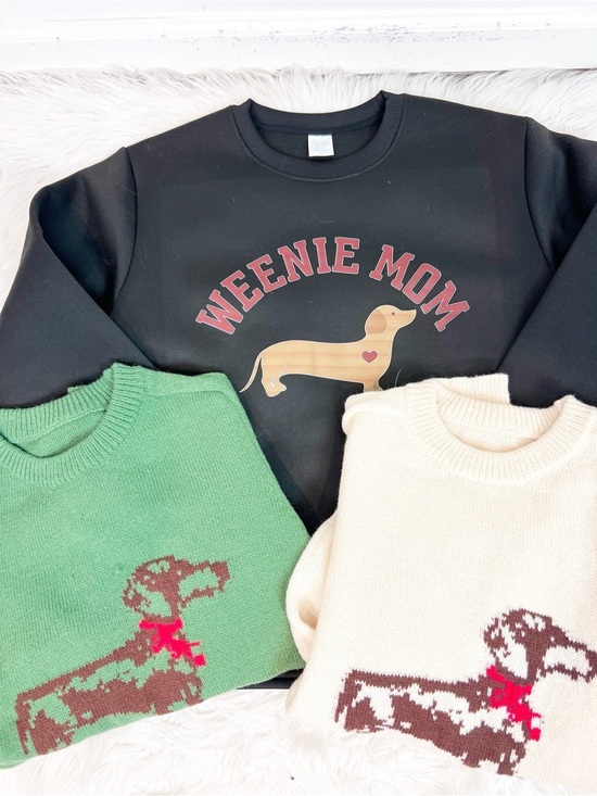 SHEIN Sweaters - SHEIN LOT OF 3 DACHSHUND THEME GREEN BLACK SWEATER SWEATSHIRT NWOT SZ SMALL